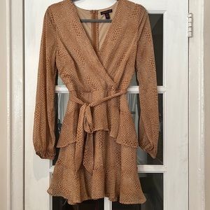 Material Girl Animal Print Wrap Ruffle Dress